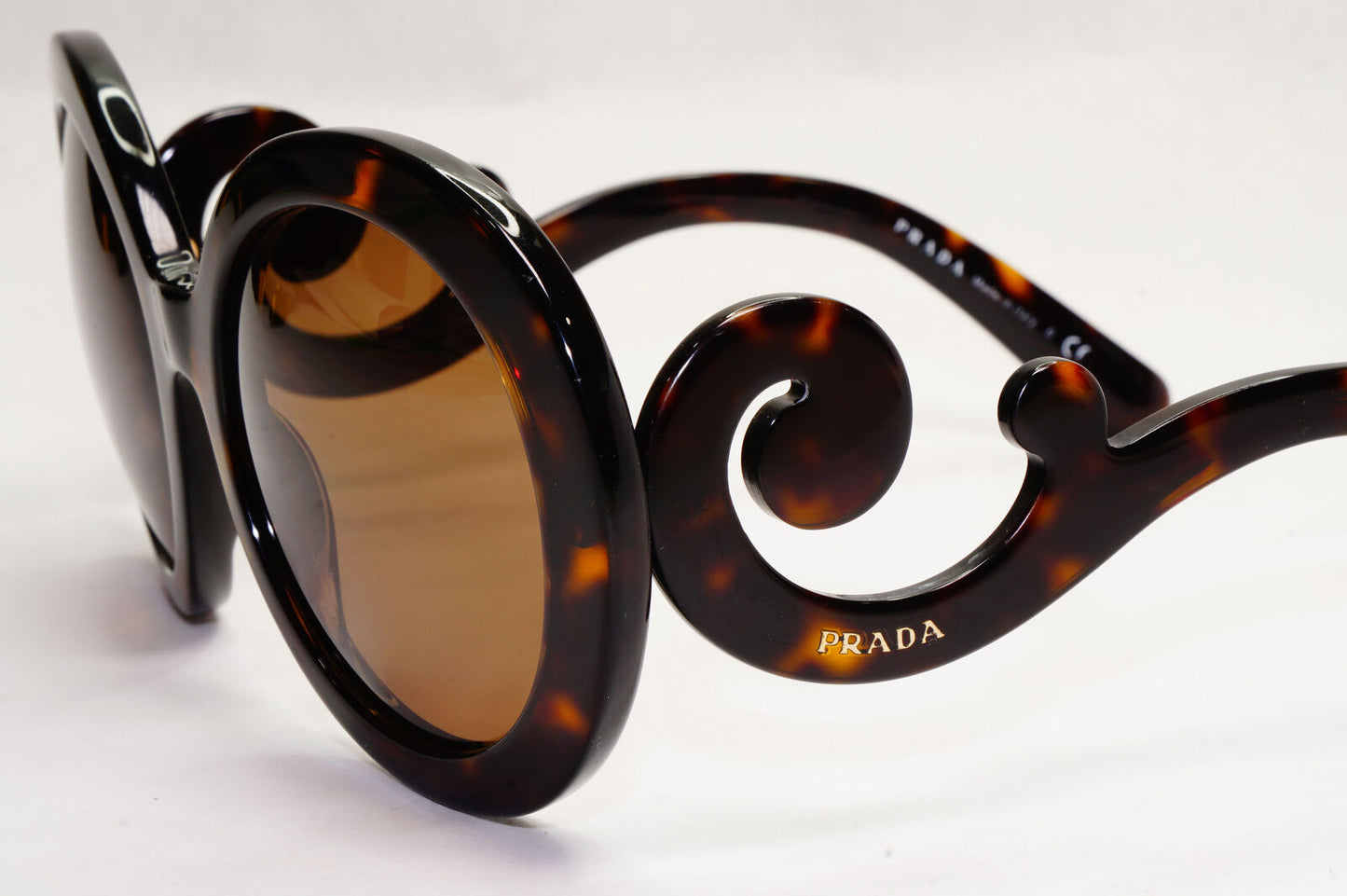 Prada Sunglasses Baroque Swirl Round Brown PR27NS SPR 27N 2AU-6S1 120124