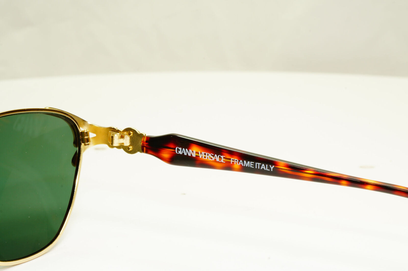 Gianni Versace 1995 Vintage Gold Medusa Green Brown Sunglasses MOD G35 COL 03L B