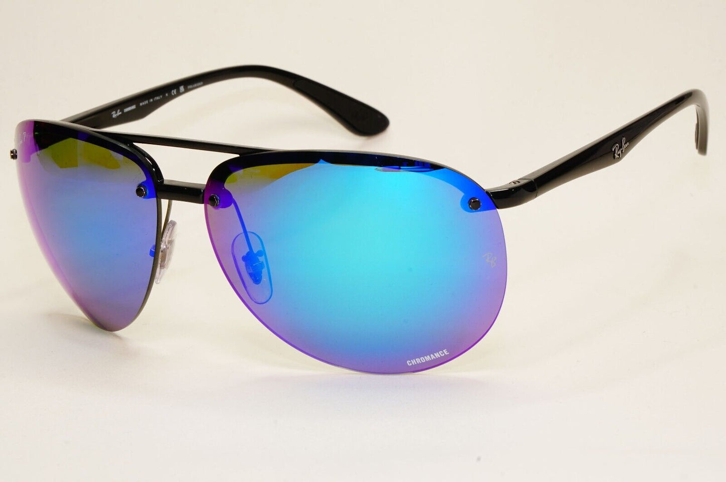 Ray-Ban Sunglasses Chromance Blue Mirror Polarised Pilot Wrap RB 4293-CH 601/A1