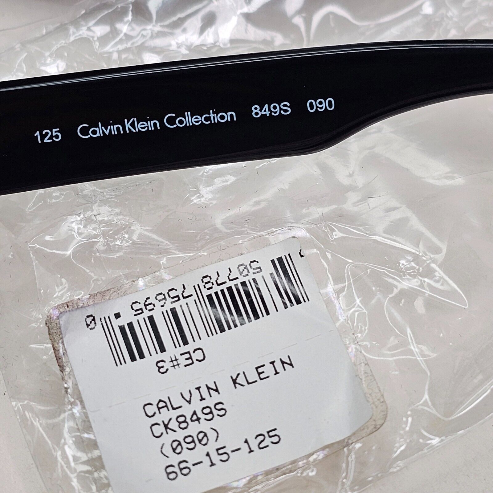 Calvin Klein Sunglasses 2005 Vintage Black Grey Wrap Retro 849S 090 121124