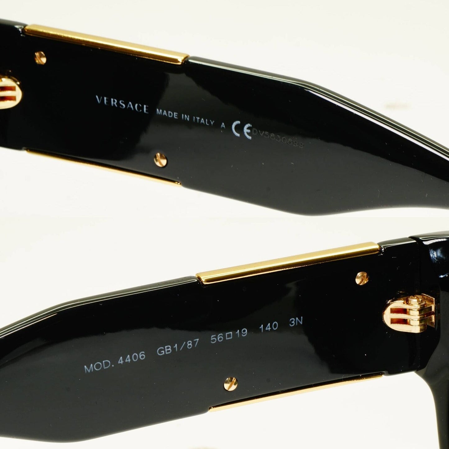 Versace Sunglasses Black Medusa Gold Square Biggie MOD VE 4406 GB1/87
