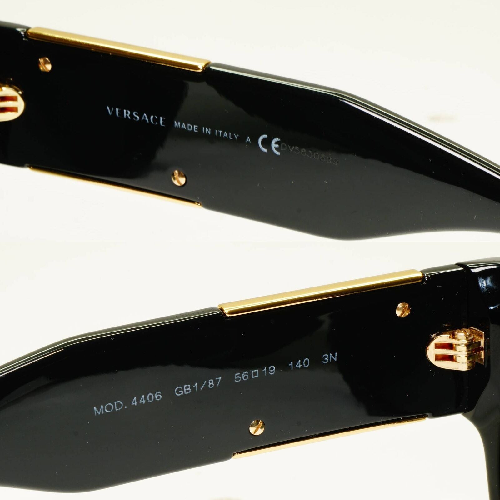 Versace Sunglasses Black Medusa Gold Square Biggie MOD VE 4406 GB1/87