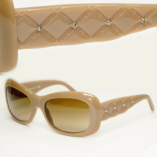 Versace Brown Square Sunglasses Womens Crystal Toffee MOD 4155-B 817/13 310122