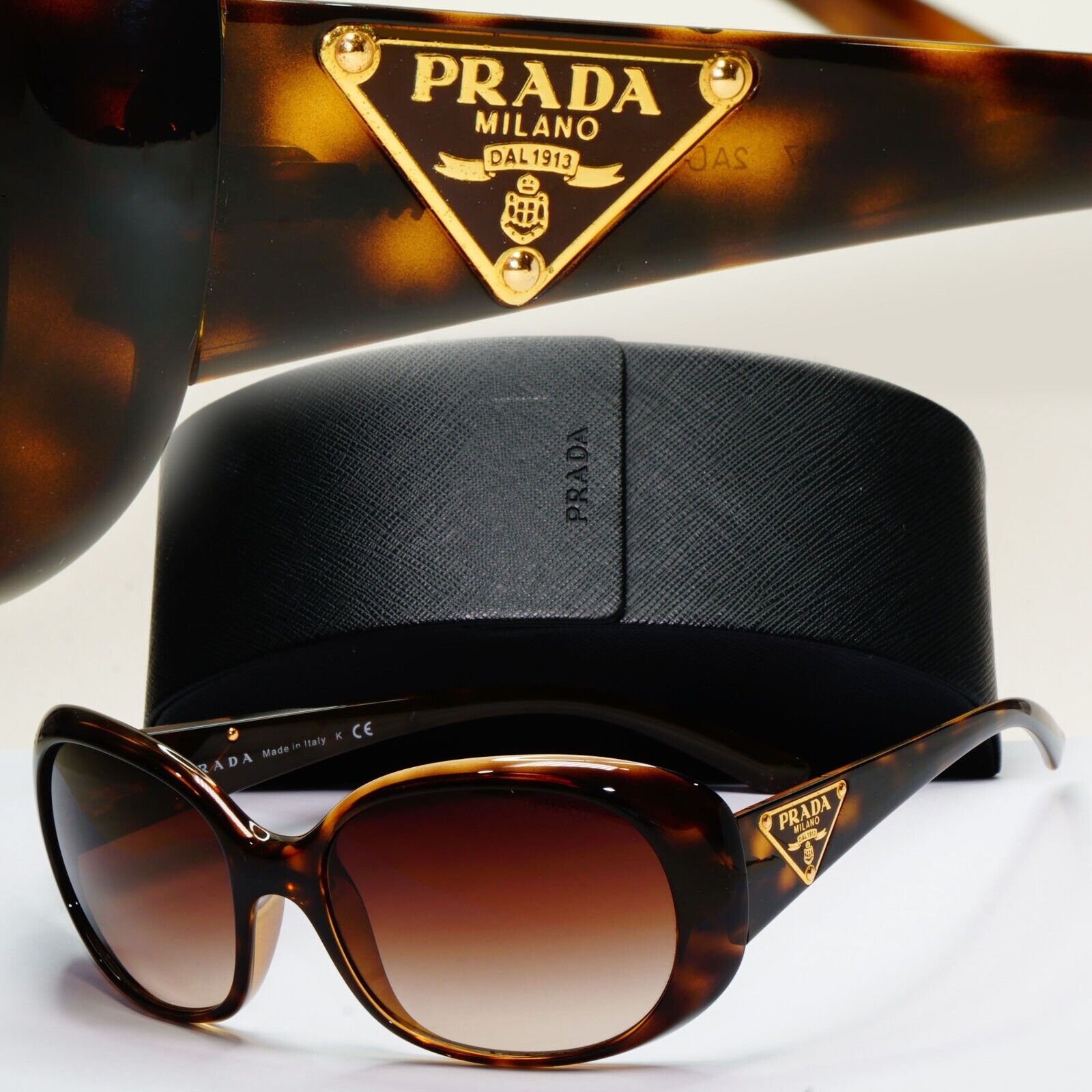 Prada Sunglasses 2010 Vintage Triangle Brown Gold PR27LS SPR 27L 2AU-6S1 050824