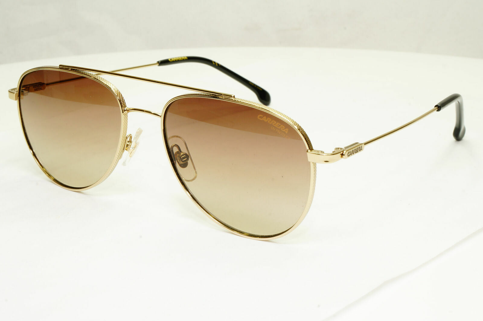 Carrera Gold Sunglasses Pilot Brown Gradient Fade Mens Metal 187 J5GHA 56mm
