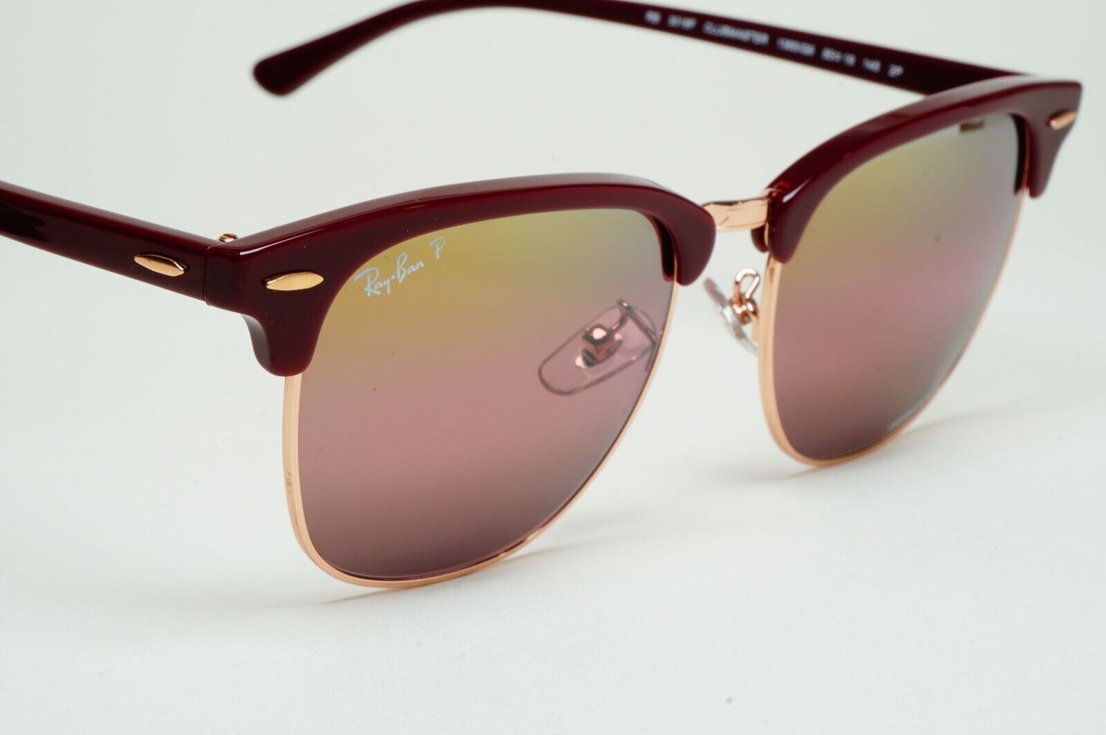 Ray-Ban Sunglasses Clubmaster Chromance Polarized Red Bordeaux RB 3016F 1365/G9