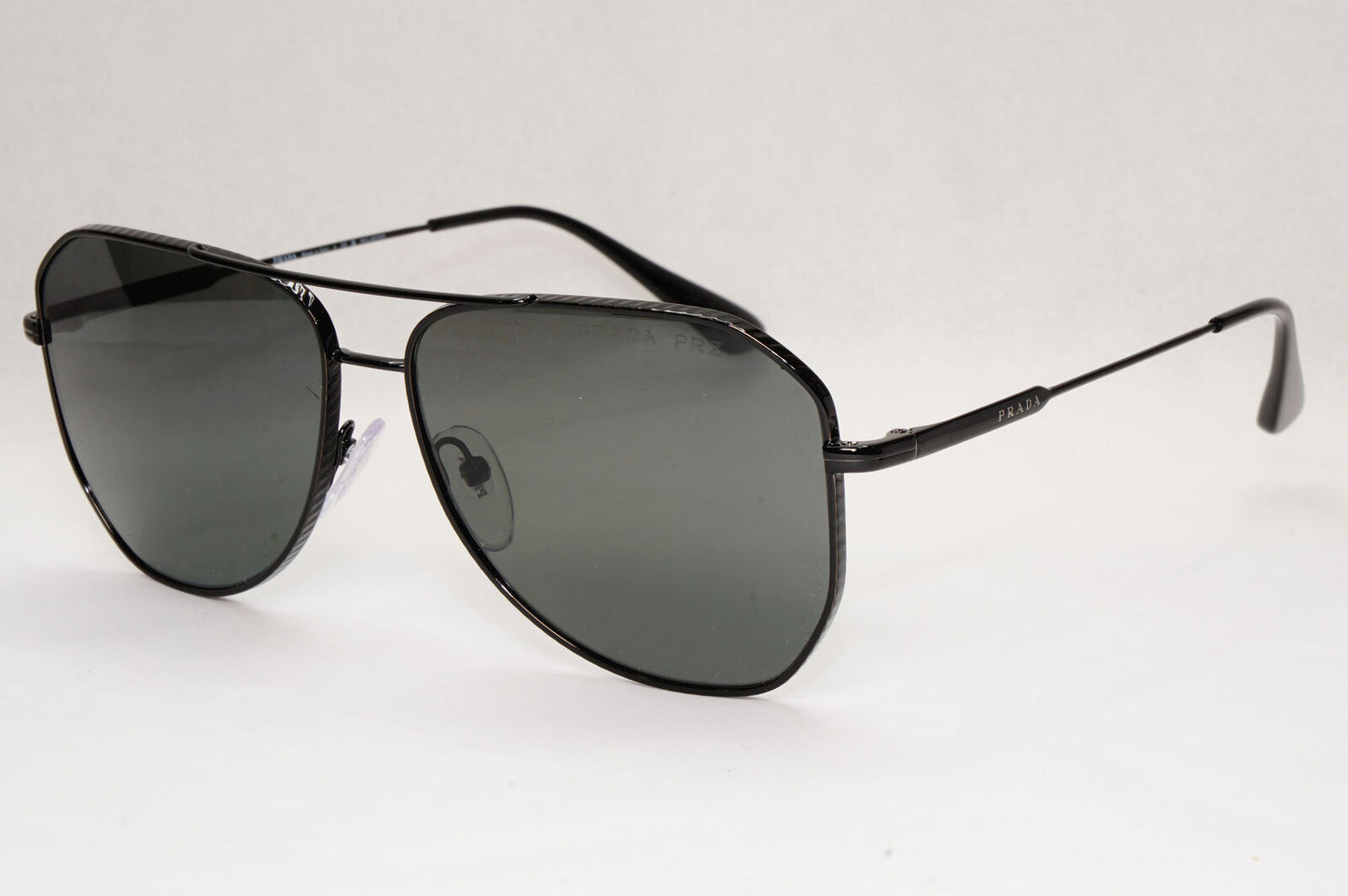 Prada Sunglasses Glass Lens Black Metal Pilot  PR63XS SPR 63X 1AB-08G 58mm