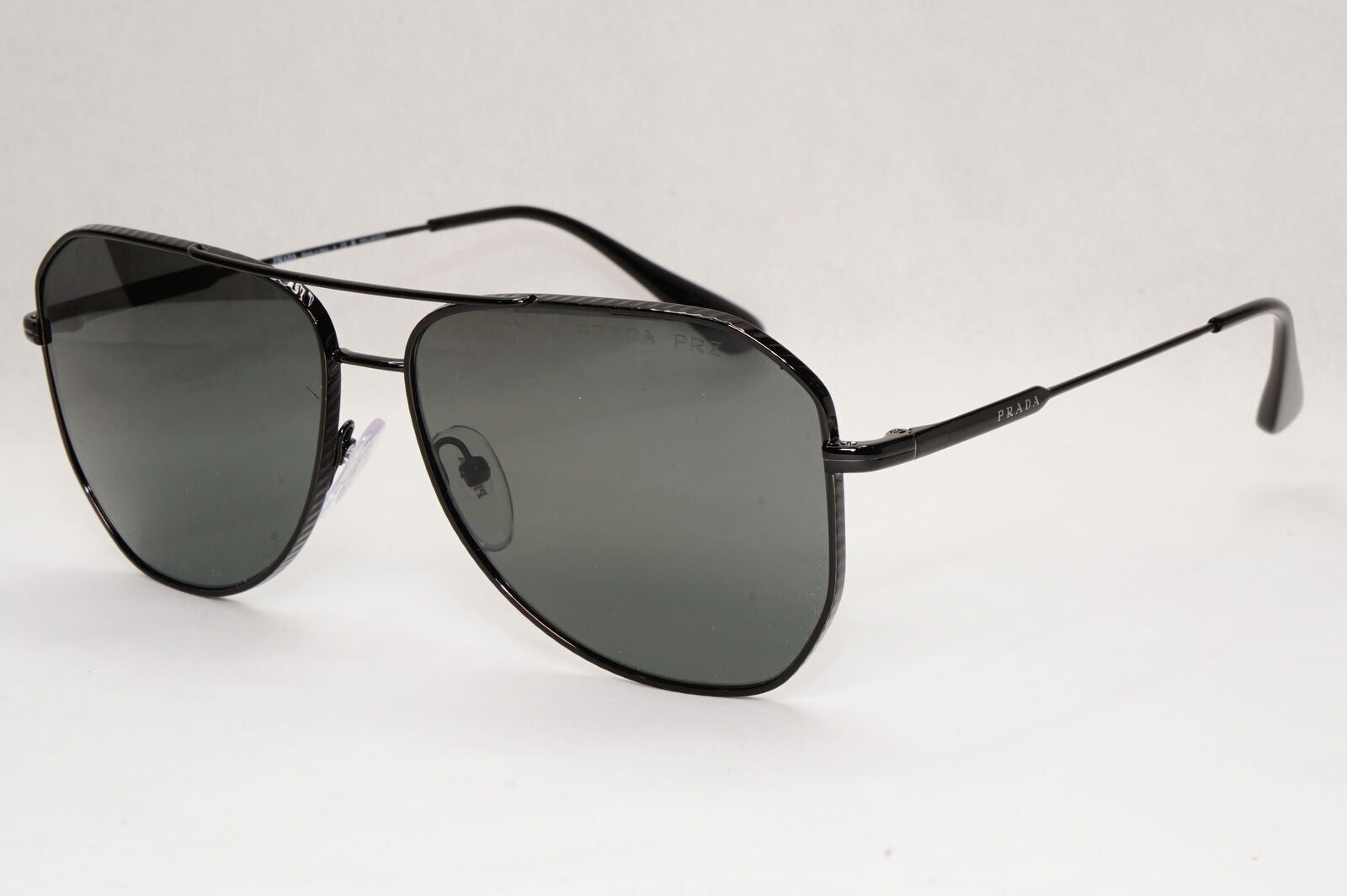 Prada Sunglasses Glass Lens Black Metal Pilot  PR63XS SPR 63X 1AB-08G 58mm