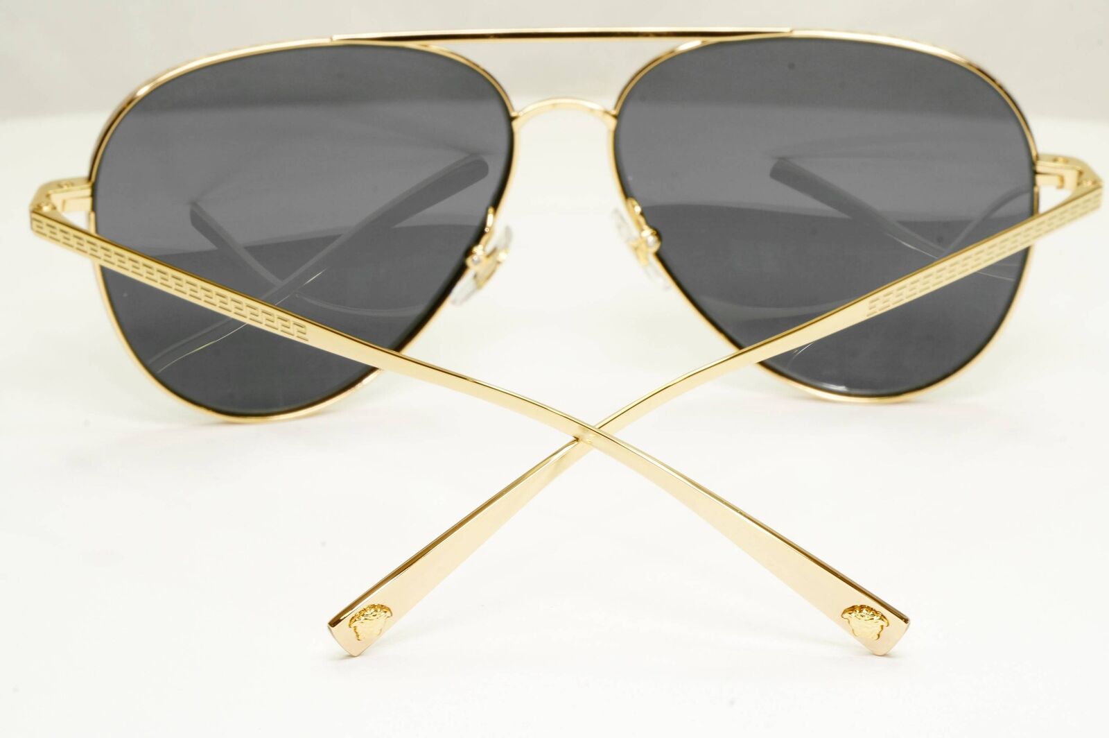 Versace Sunglasses Gold Pilot Metal Black Grey MOD VE 2217 1002/87 59mm