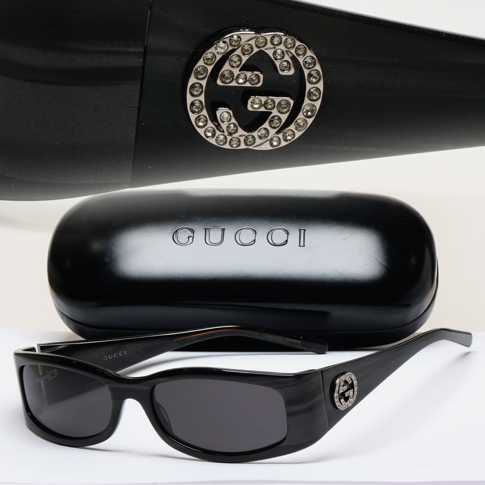 Gucci Sunglasses 1999 Vintage Dark Grey Rectangle Small GG 2526/S AD7 070325
