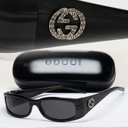 Gucci Sunglasses 1999 Vintage Dark Grey Rectangle Small GG 2526/S AD7 070325