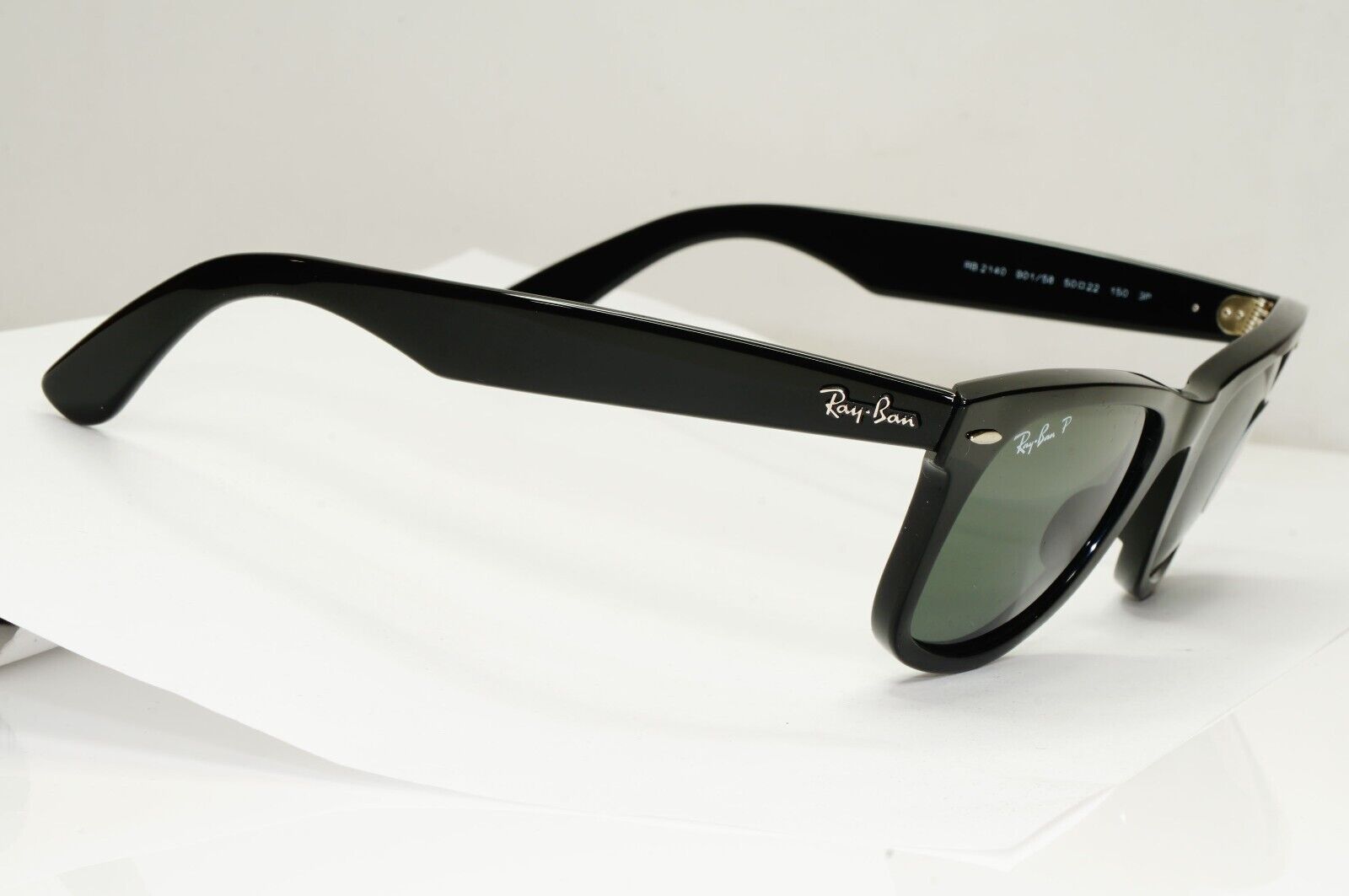 Ray-Ban Sunglasses Wayfarer Polarised Black Green RB 2140 Wayfarer 901/58 50mm