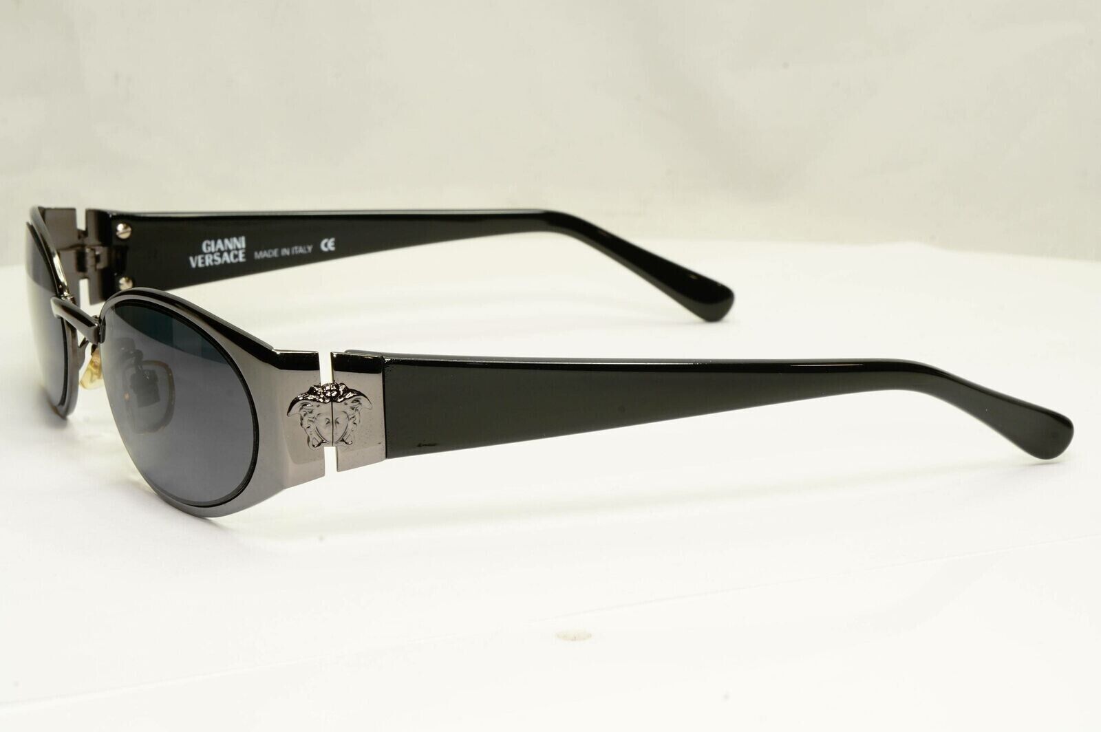 Gianni Versace 1996 Vintage Gunmetal Black Medusa Sunglasses MOD X30 COL 89M