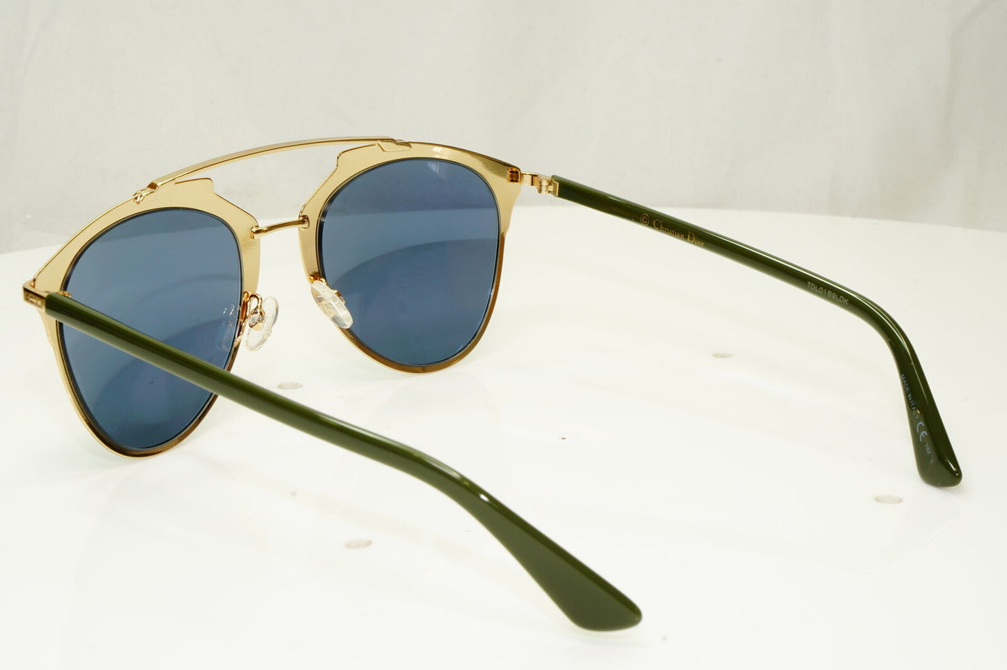Authentic Dior Womens Gold Blue Mirror Designer Sunglasses Reflected XX83J