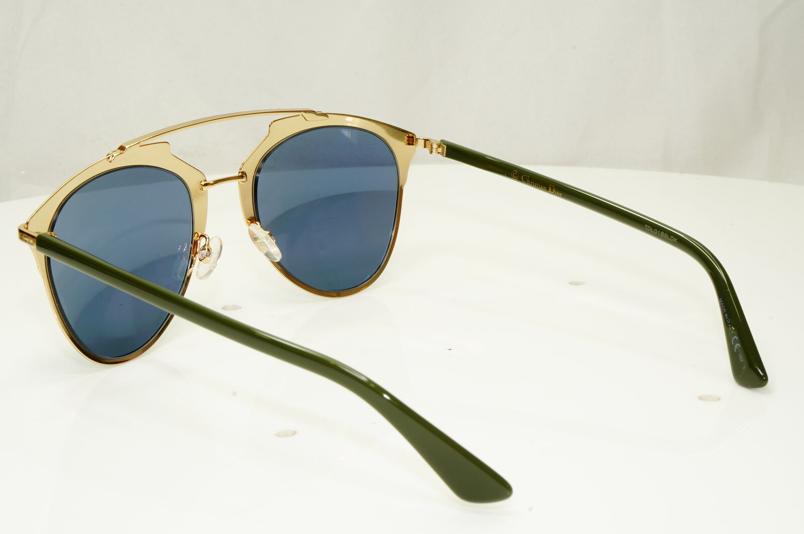 Authentic Dior Womens Gold Blue Mirror Designer Sunglasses Reflected XX83J