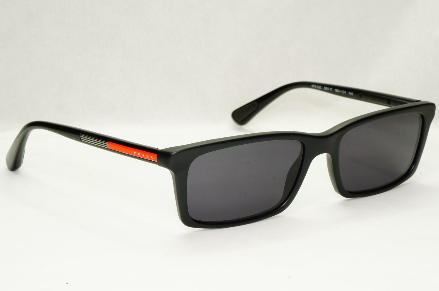 Prada Sunglasses Plack Rectangle Square Slim PS02CV VPS 02C 1BO-1O1 55mm [a]