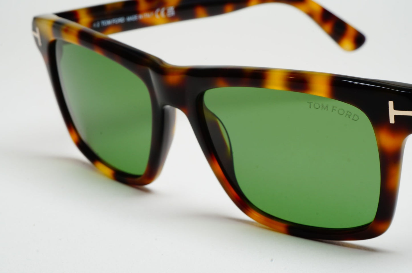 Tom Ford Sunglasses Buckley-02 Brown Tortoise Green Square FT0906 TF 906 53N