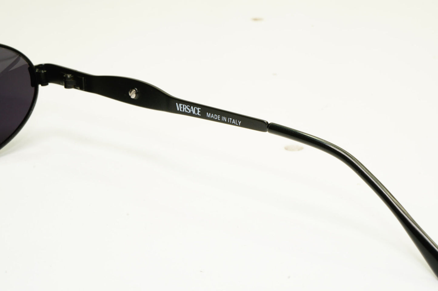 Gianni Versace 1996 Vintage Black Medusa Oval Metal Sunglasses MOD S08 COL 028