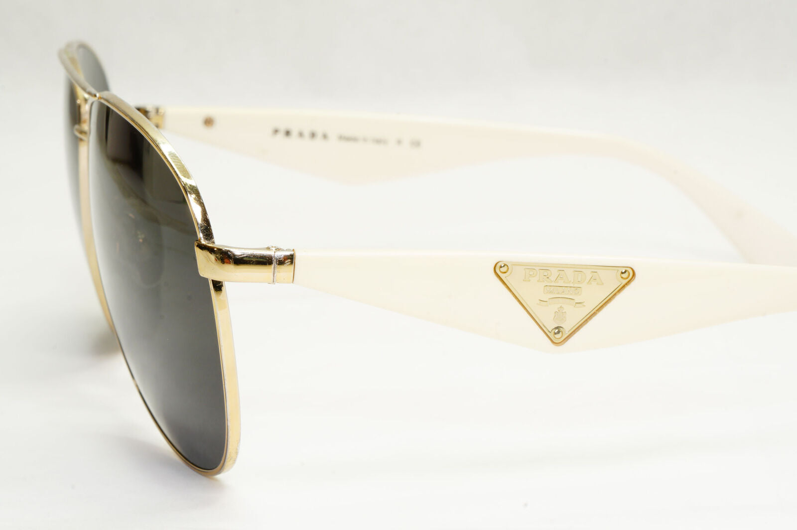 Prada Sunglasses Triangle Black White Pilot PR53QS SPR 53Q ZVN-0A6 60mm 151223