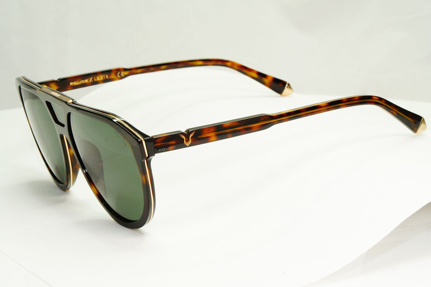 Police Lewis Hamilton F1 Sunglasses Brown Green Tortoise Pilot SPL C50 COL 0722