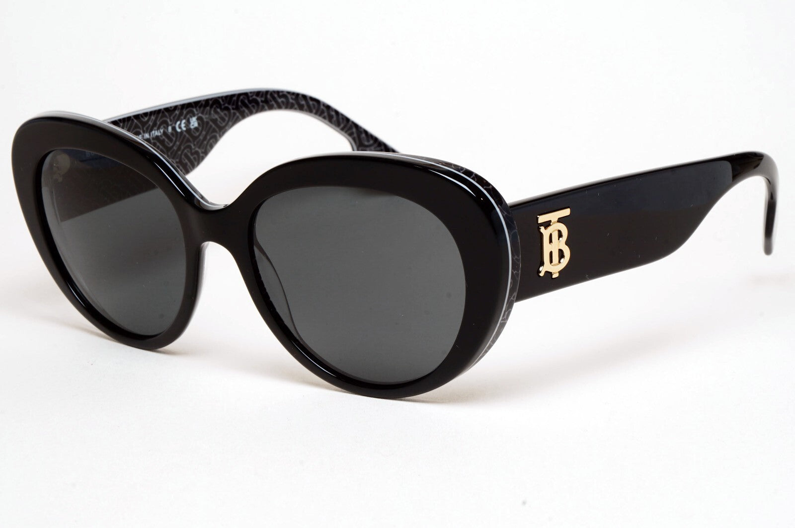 Burberry Sunglasses Black Gold TB Print Crystal BE 4298 Rose 3977/87 54mm