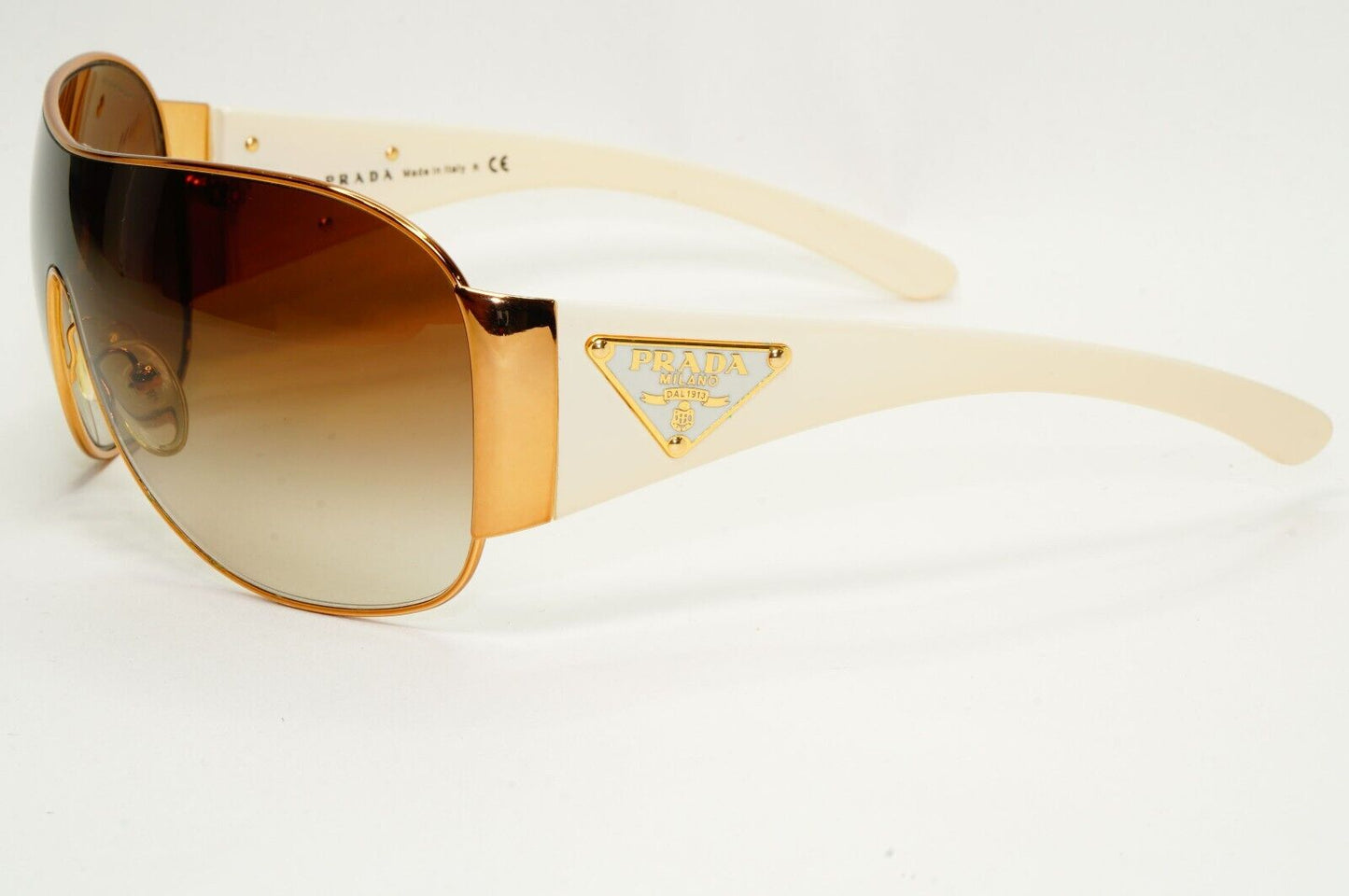 Prada Sunglasses 2010 Triangle Shield Gold Brown PR57LS SPR 57L ZVA-6S1 120824