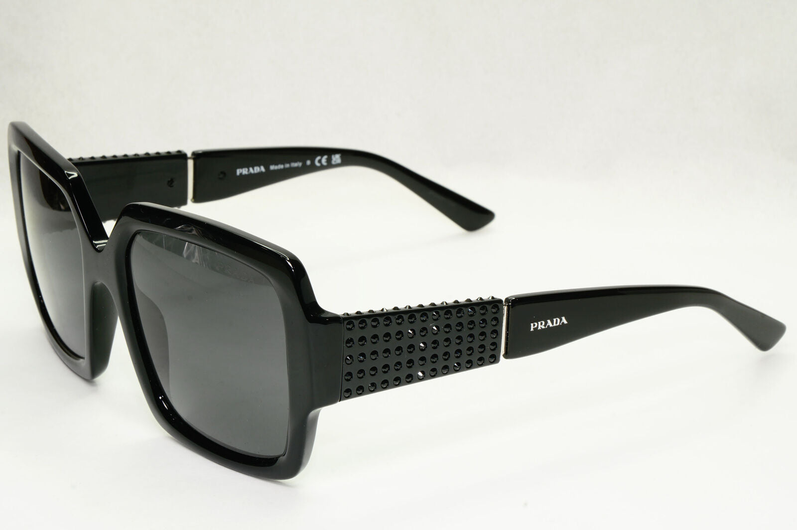 Prada Sunglasses Black Square Diamante Crystal PR21XS SPR 21X 01E-5S0