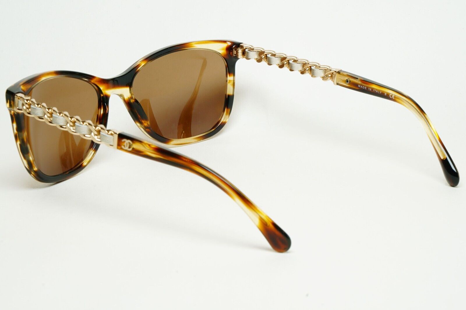 Chanel Sunglasses Leather Chain Gold Brown Tortoise 5260-Q c.1498/S5 57mm 261124