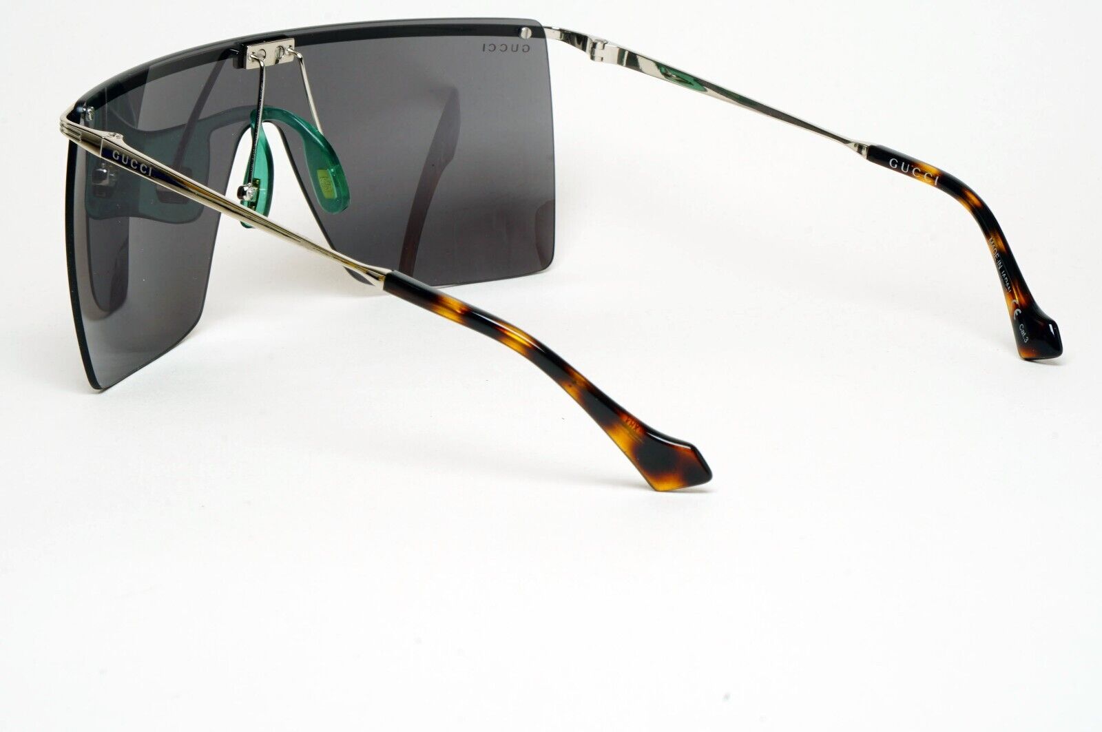 Gucci Sunglasses 2022 Silver Black Shield Visor Square Unisex GG1096S 001 180125