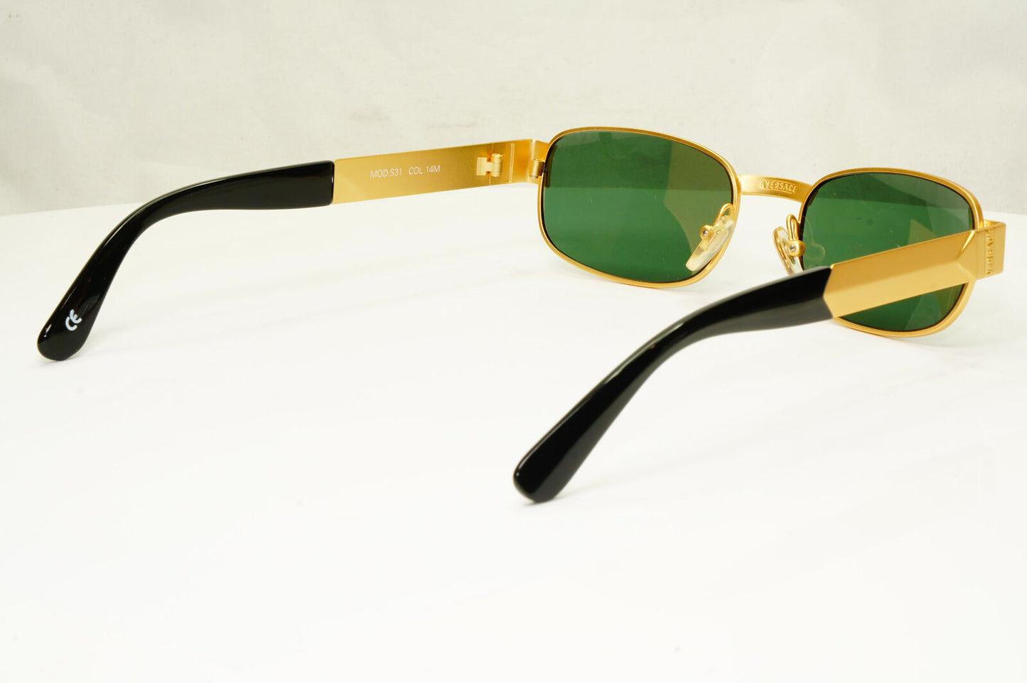 Gianni Versace 1996 Vintage Unisex Gold Rectangle Sunglasses MOD S31 COL 14M