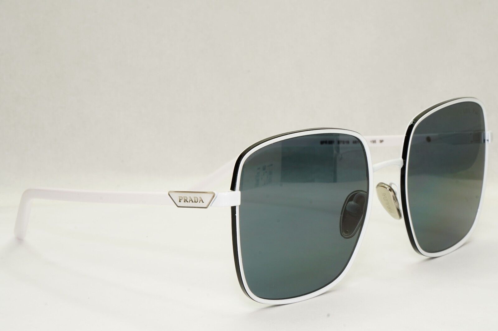 Prada Sunglasses Polarized White Black Grey Oversized PR55YS SPR 55Y 461-5Z1