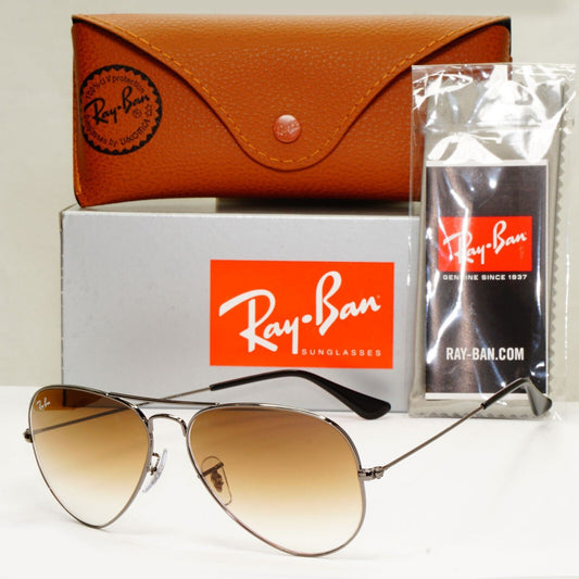 Ray-Ban Sunglasses Aviator Gunmetal Brown Gradient RB 3025 Aviator 004/51 58mm