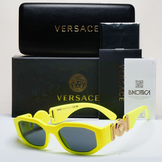 Versace Sunglasses Biggie Yellow Fluorescent Grey Gold Medusa VE 4361 5321/87
