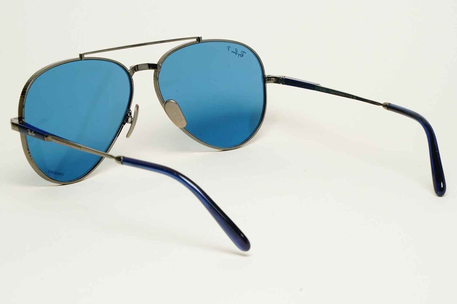 Ray-Ban Sunglasses Aviator Titanium Polarised Gunmetal Blue RB 8225 3142/S2 62mm