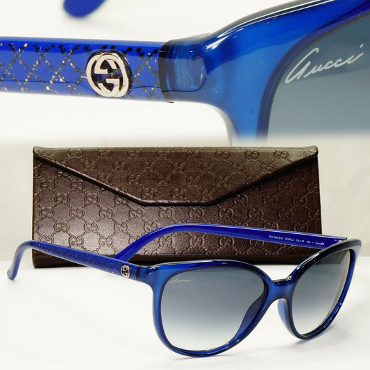 Gucci 2013 Sunglasses Blue Monogram Grey Smoke Gradient Square GG 3633/S DXRJJ
