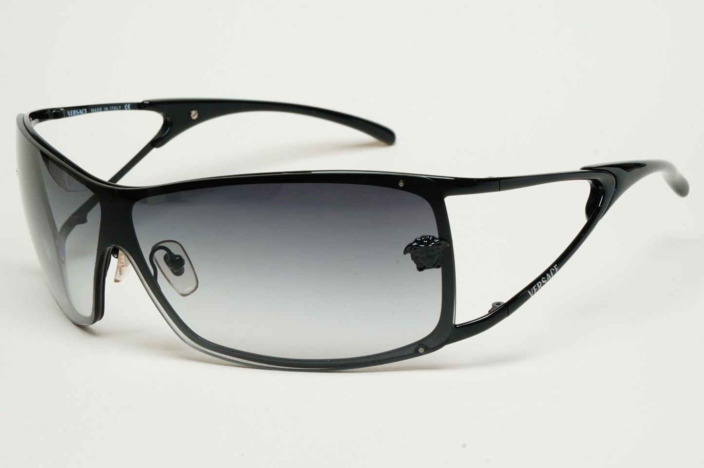 Versace Sunglasses 2006 Vintage Black Medusa Shield MOD 2048 1009/8G 200225