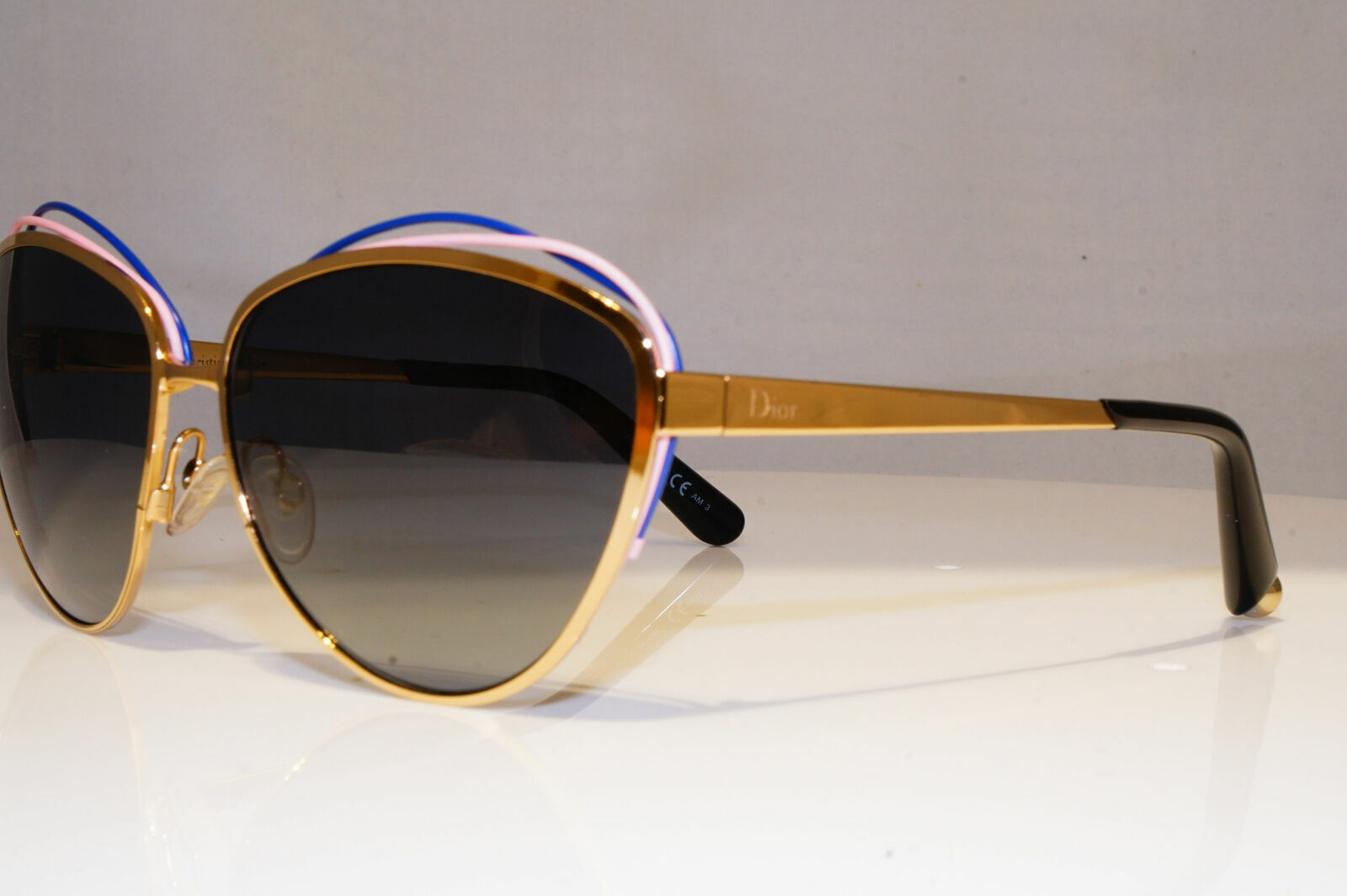 Authentic DIOR Womens Sunglasses Gold Butterfly Vintage SONGE JPFHD 21371