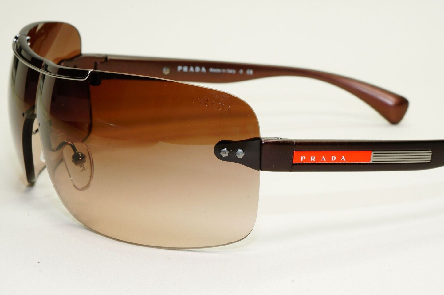 Prada Sunglasses 2007 Vintage Rare Brown Shield PS02MS SPS 02M BRS-6S1 050824