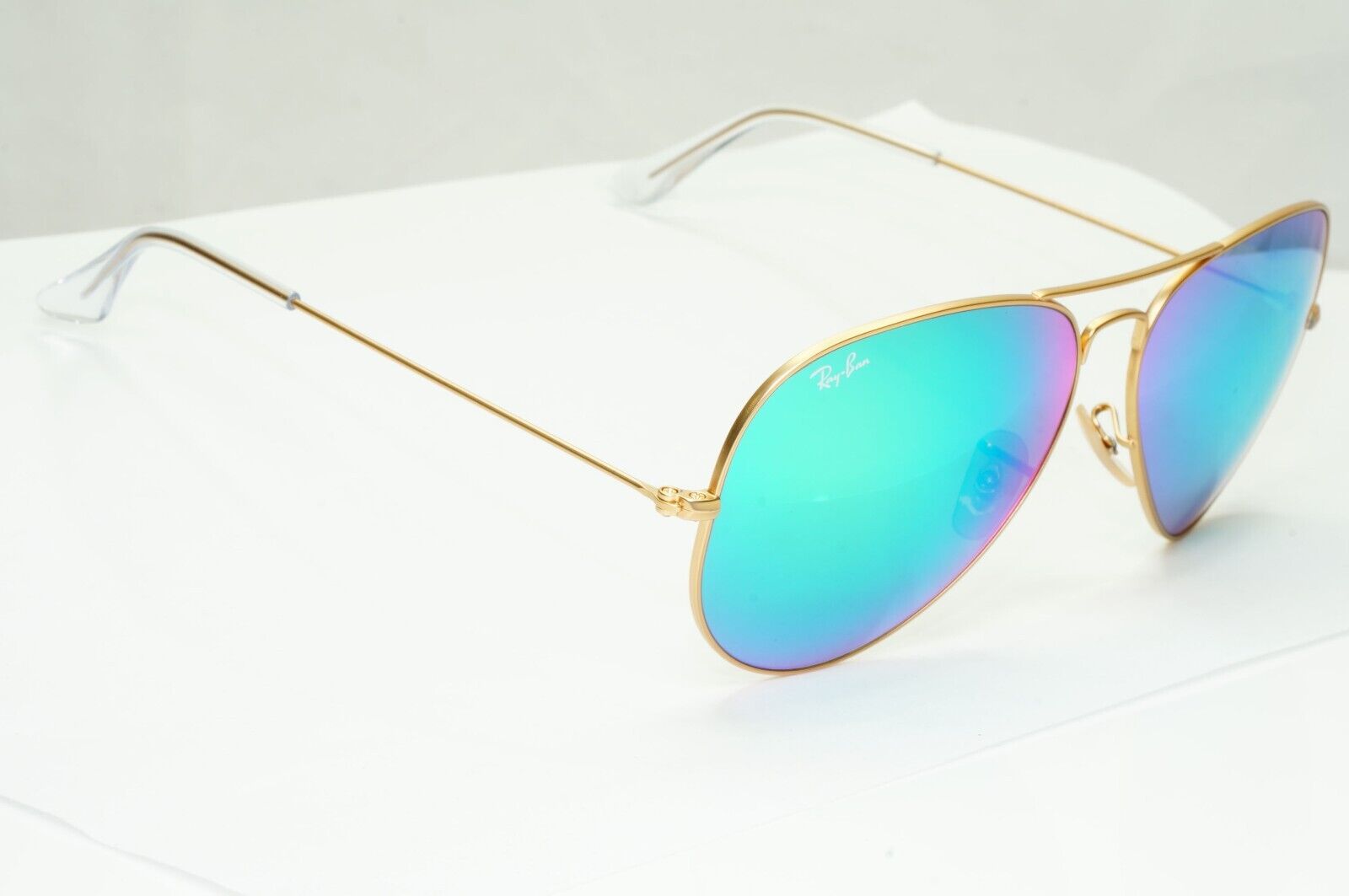 Ray-Ban Sunglasses Aviator Green Mirror Flash Gold Matte RB 3025  112/19 62mm