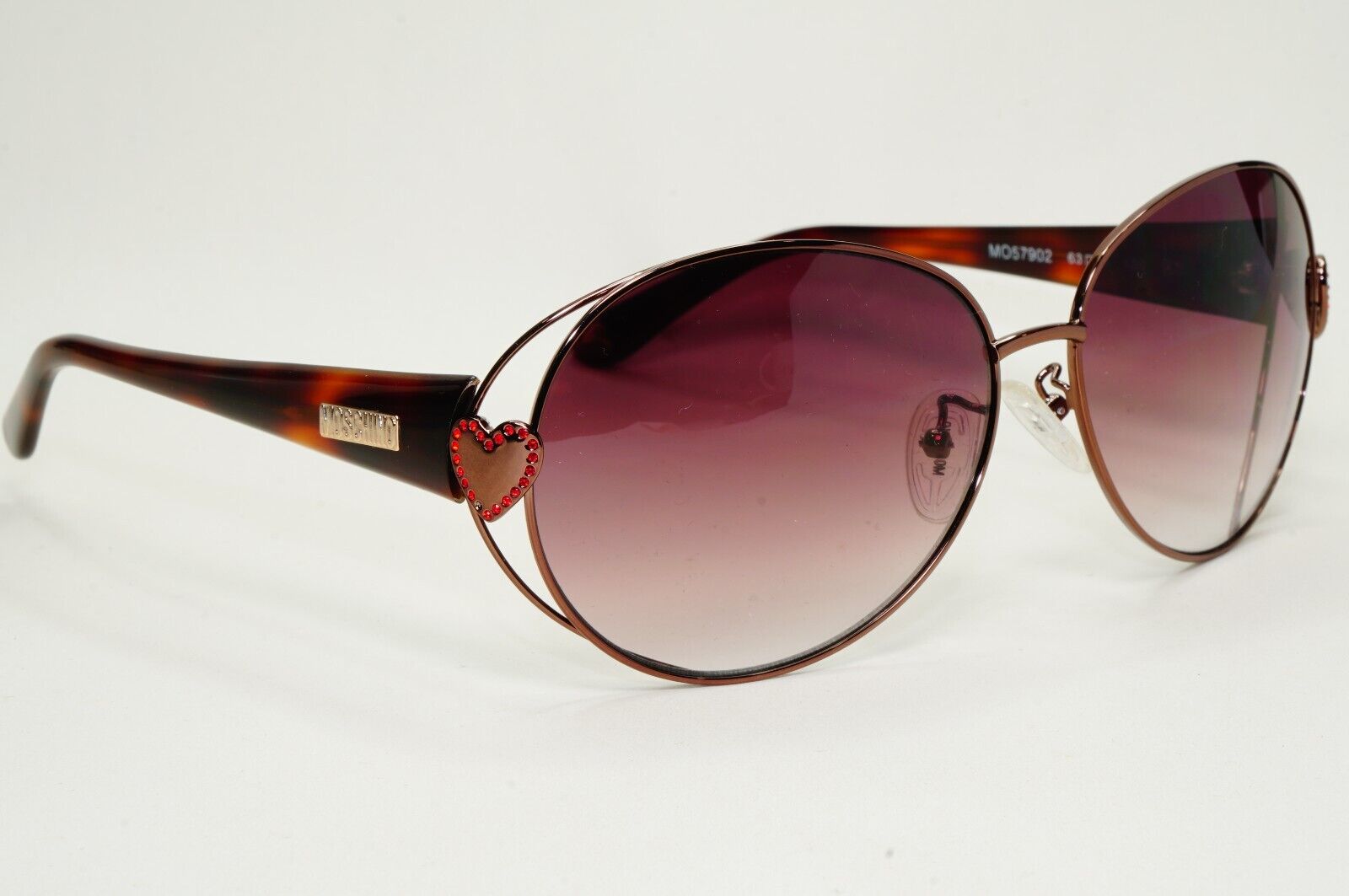 Moschino Sunglasses 2005 Vintage Brown Bronze Oval Heart MO579 02 101124