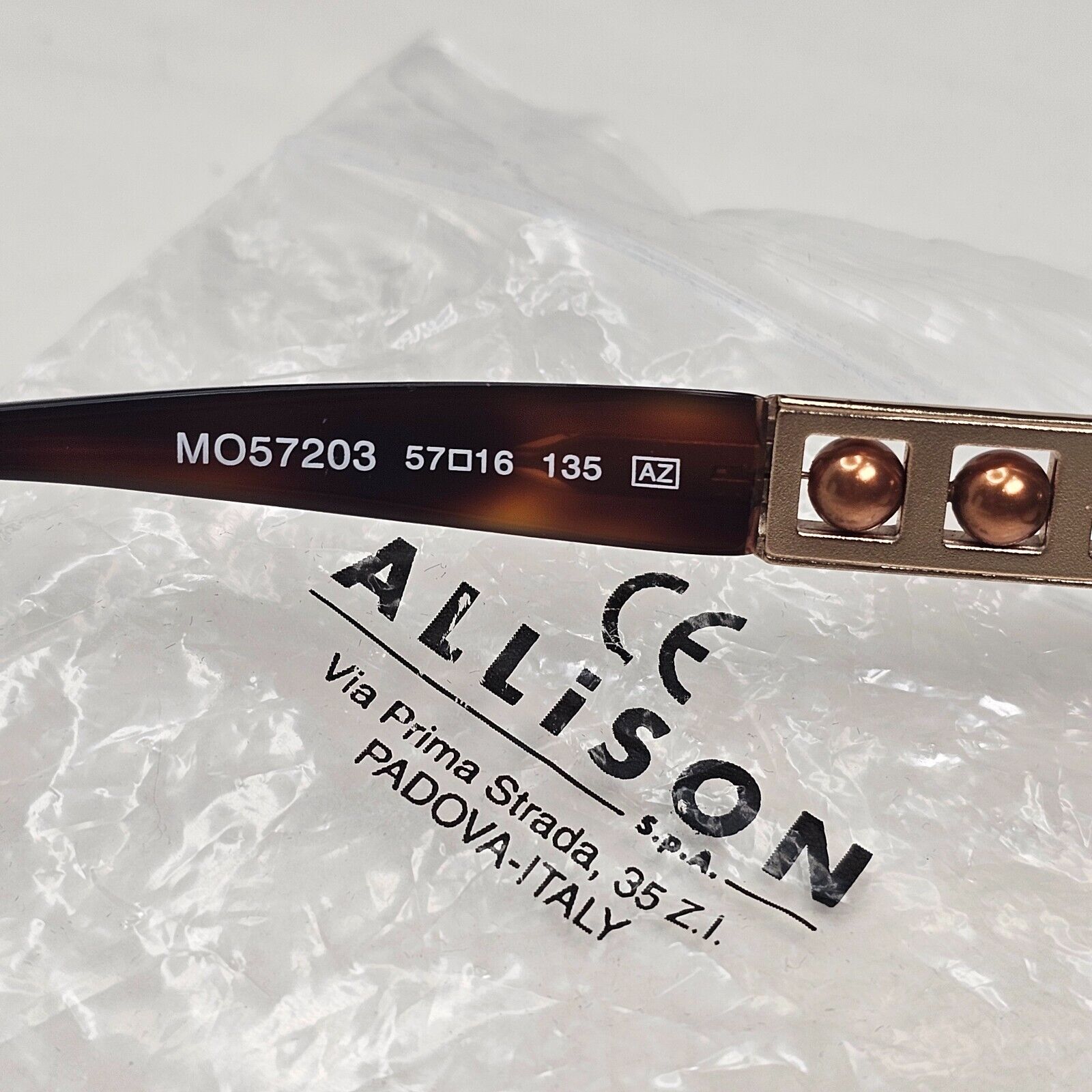 Moschino Sunglasses 2005 Vintage Brown Gold Pearl Tortoise MO572 03 101124