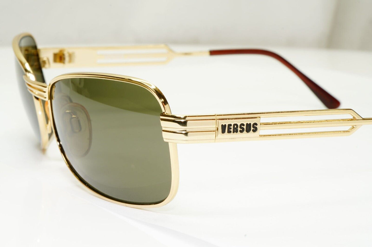 Versus 1996 by Gianni Versace Vintage Gold Green Sunglasses MOD F33 COL 030