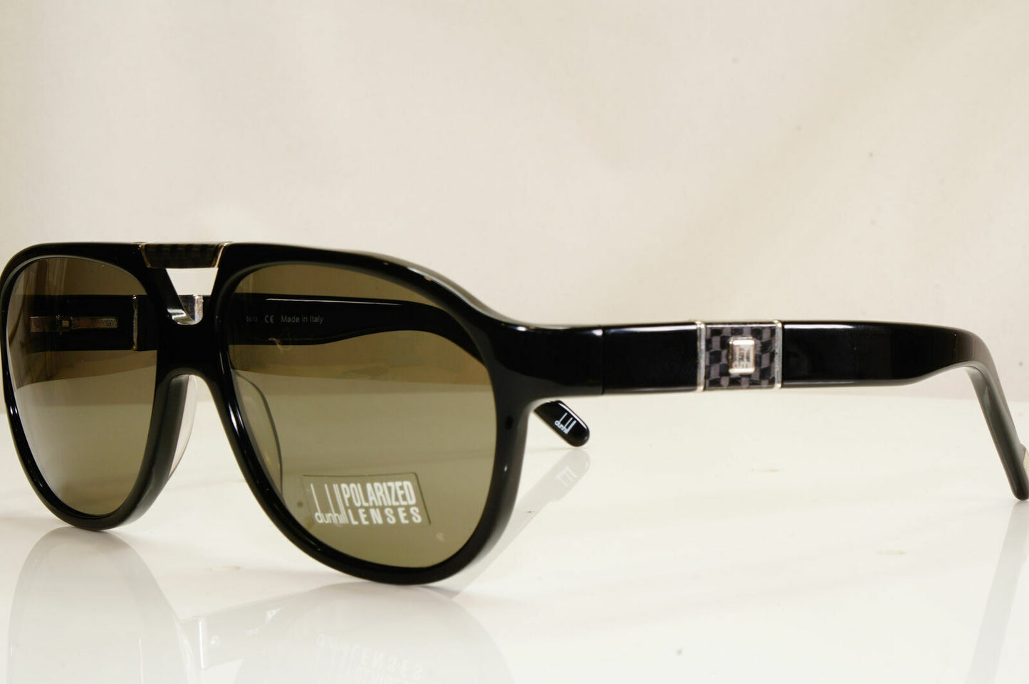 Authentic DUNHILL Polarized Vintage Sunglasses Black Pilot DU56301 08/12 26991