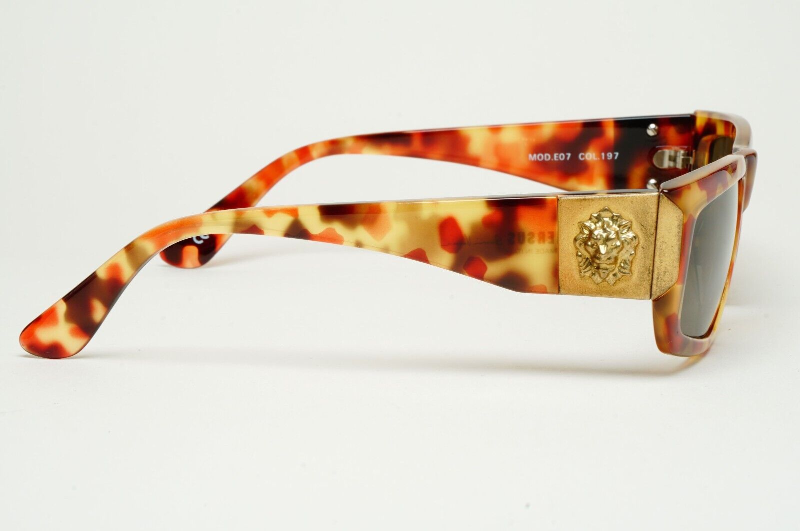 Versus Sunglasses 1996 by Gianni Versace Vintage Gold Lion Brown MOD E07 COL 197