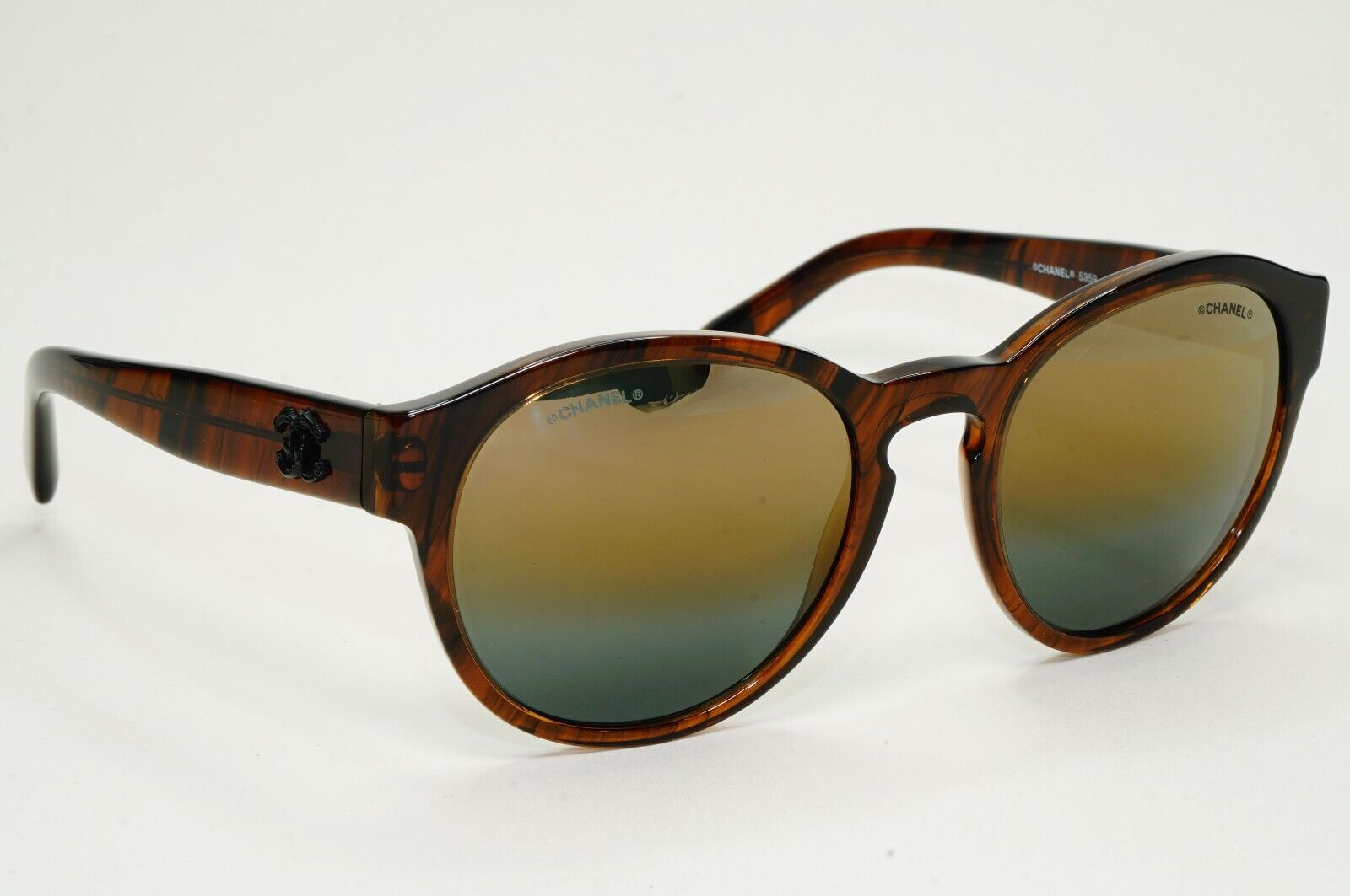 Chanel Sunglasses Brown Marble Gradient Teal Designer 5359 c.1569/Y9 54mm