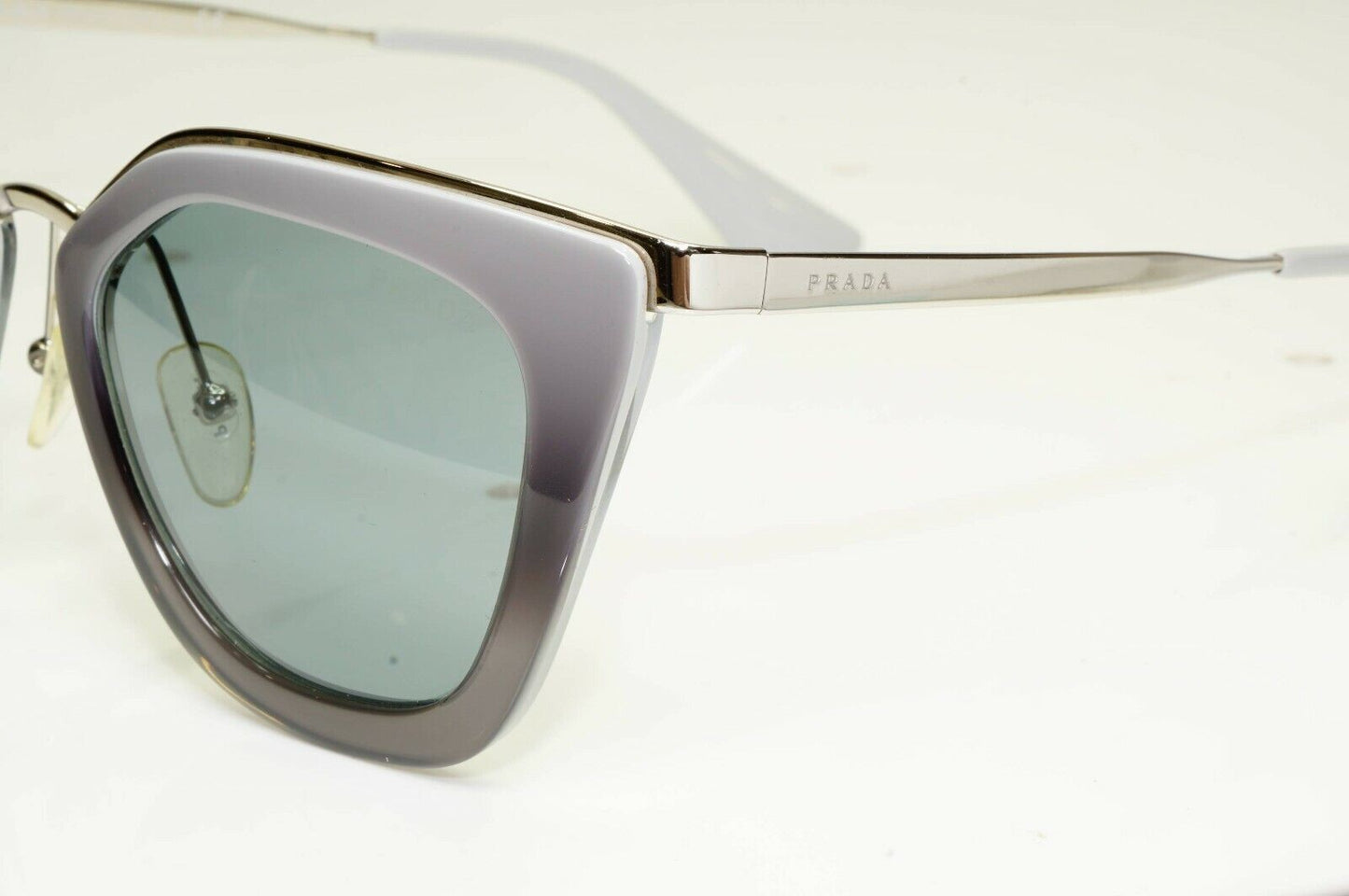 Authentic Prada Womens Sunglasses SS17 Cinema Grey Silver Square SPR 53S UFV-3C2