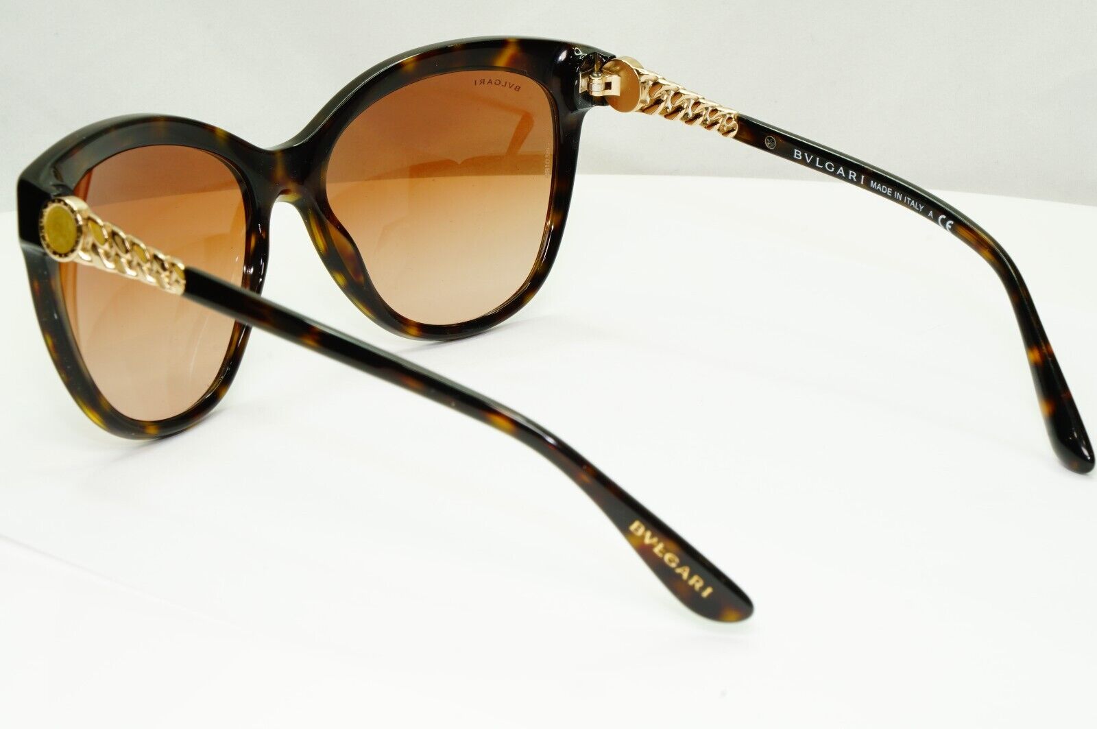 Bvlgari Gold Chain Sunglasses Brown Gradient Tortoiseshell 8158 504/13 28534