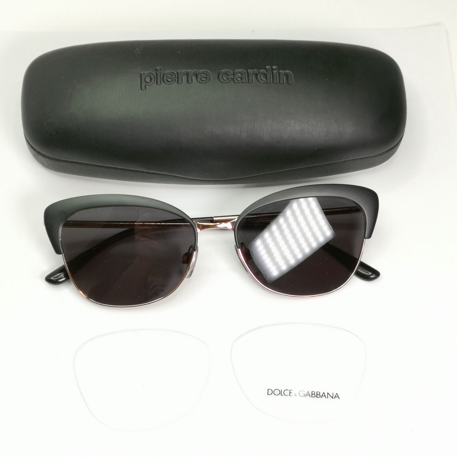 Dolce & Gabbana Gold Black Womens Designer Sunglasses DG 1298 01 36185