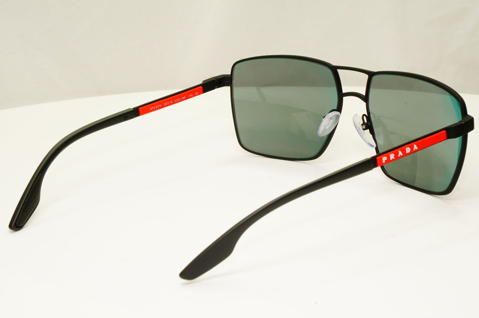 Prada Black Mirror Chameleon Sunglasses Square Red Blue SPS 50W PS50WS DG0-08F