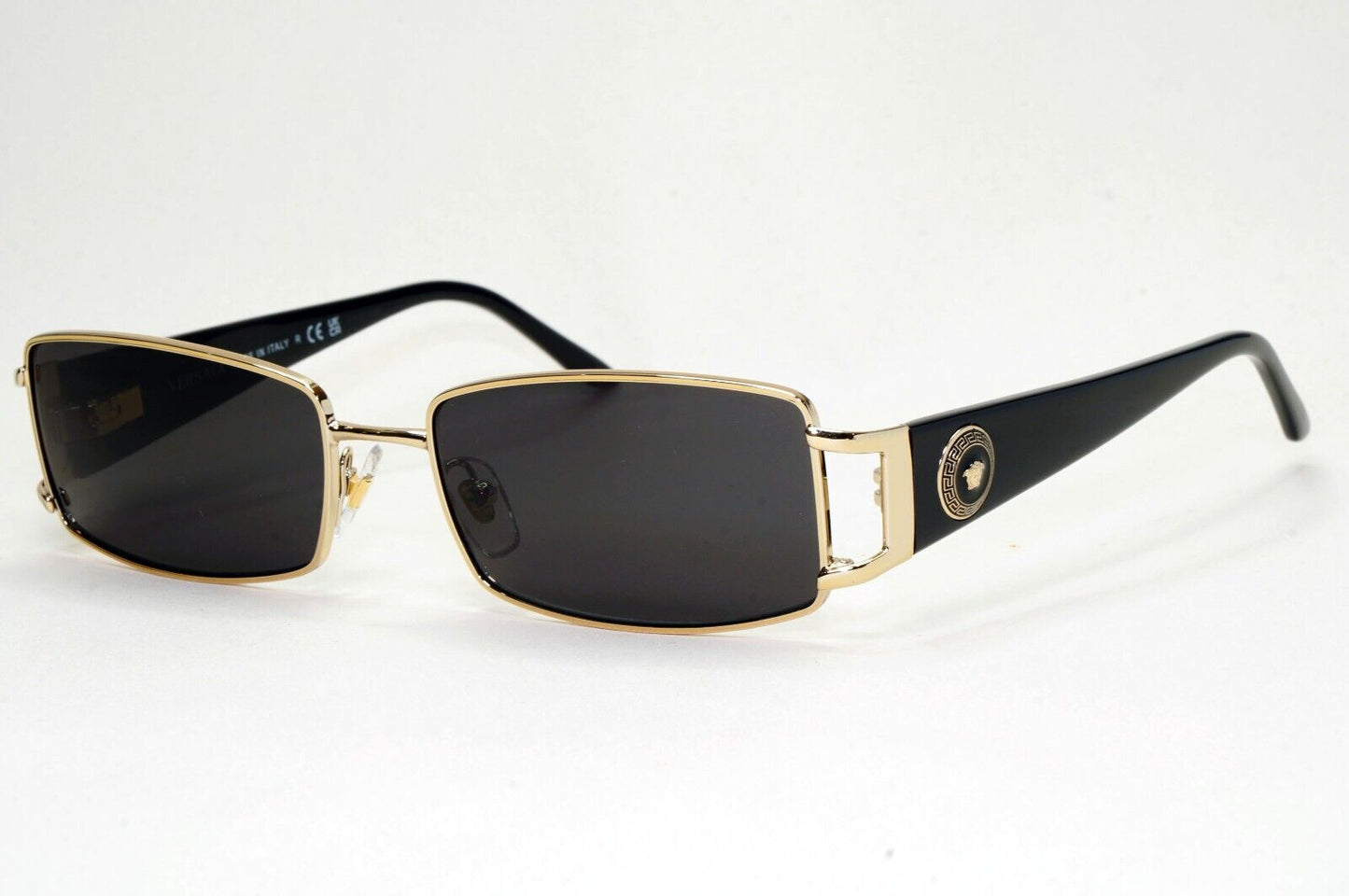 Versace Sunglasses Black Gold Medusa Rectangle Small MOD 1163-M 1252 52mm